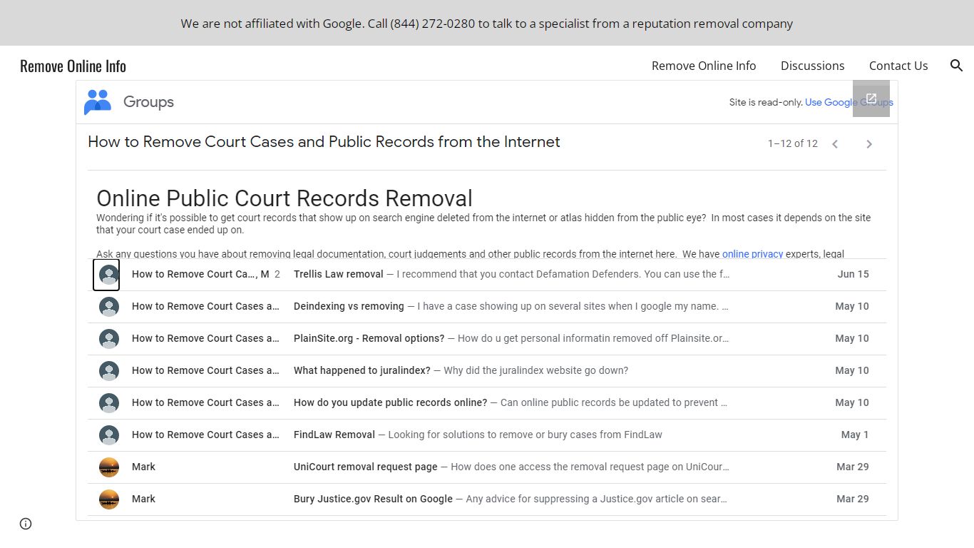 Remove Online Info - Remove Court Records